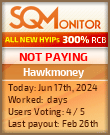 Hawkmoney HYIP Status Button