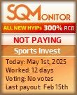 Sports Invest HYIP Status Button