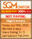 High Earners HYIP Status Button