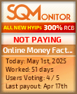 Online Money Factory HYIP Status Button