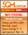 Simply Invest HYIP Status Button