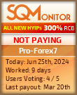 Pro-Forex7 HYIP Status Button