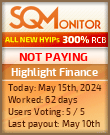 Highlight Finance HYIP Status Button
