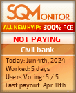 Civil bank HYIP Status Button