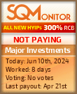 Major Investments HYIP Status Button