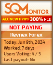 Revnex Forex HYIP Status Button