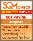 Beinprofit HYIP Status Button