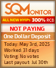 One Dollar Deposit Project Status Button