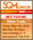 Welor Trade HYIP Status Button