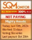 Mighty Assets HYIP Status Button