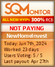 NewHomeInvest HYIP Status Button