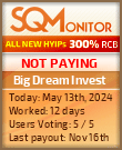 Big Dream Invest HYIP Status Button