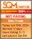 Desi Trade HYIP Status Button