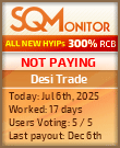 Desi Trade HYIP Status Button