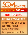 Simple Investment HYIP Status Button