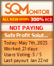 Safe Profit Solution HYIP Status Button