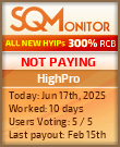 HighPro HYIP Status Button