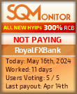 RoyalFXBank HYIP Status Button