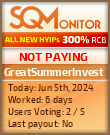 GreatSummerInvest HYIP Status Button