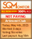 Artinvest Club HYIP Status Button