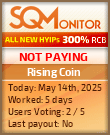 Rising Coin HYIP Status Button