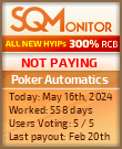 Poker Automatics HYIP Status Button