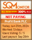 Profit Bank PLC HYIP Status Button