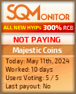Majestic Coins HYIP Status Button