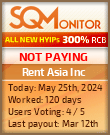 Rent Asia Inc HYIP Status Button