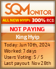 King Hyip HYIP Status Button