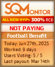 Football Benefit HYIP Status Button