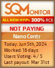 Nano Centr HYIP Status Button