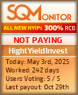 HightYieldInvest Project Status Button