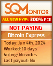 Bitcoin Express HYIP Status Button