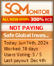 Safe Global Investment HYIP Status Button
