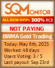 BWMA Gold Trading HYIP Status Button