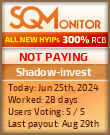 Shadow-invest HYIP Status Button