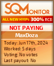 MaxDoza HYIP Status Button