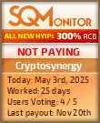 Cryptosynergy HYIP Status Button