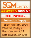 Invest be happy HYIP Status Button