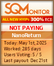 NanoReturn HYIP Status Button