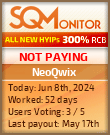 NeoQwix HYIP Status Button