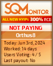 Orthus8 HYIP Status Button