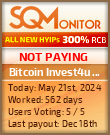 Bitcoin Invest4u LTD HYIP Status Button