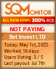 Bet Invest LTD HYIP Status Button