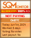 OnBTC HYIP Status Button