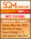 Duplicator Team Inc. HYIP Status Button