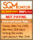 International Reserve HYIP Status Button