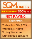 Earnnwin HYIP Status Button