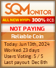 Reliable Coin HYIP Status Button
